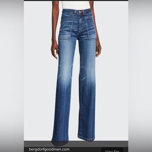 Veronica Beard Crosbie Wide Leg High Rise Jeans in Nantucket Wash, size 28 (6)